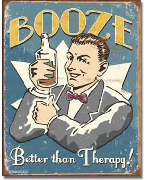 Tablica metalowa Schonberg - Booze Therapy 40 cm x 32 cm