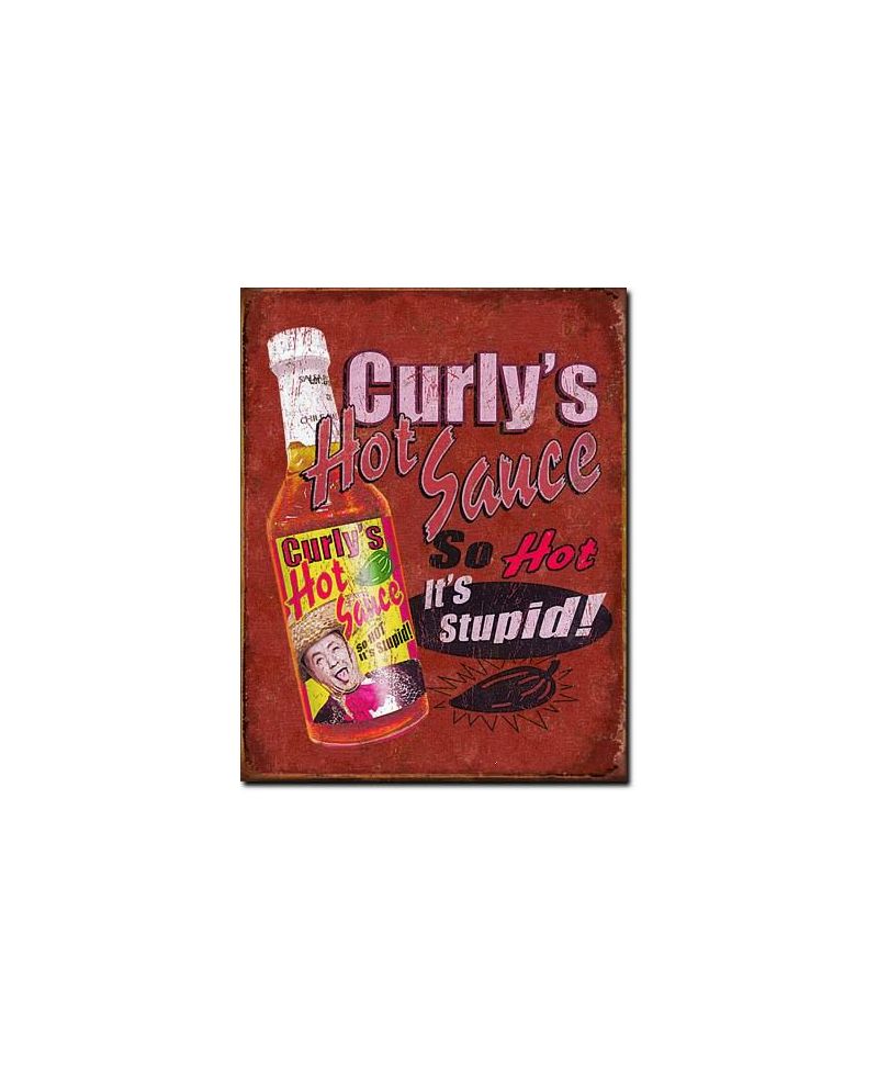 Tablica metalowa Curlys Hot Sauce 40 cm x 32 cm