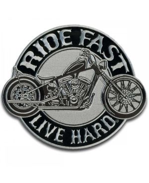 Moto nášivka BS Ride Fast Live Hard 10 cm x 9 cm