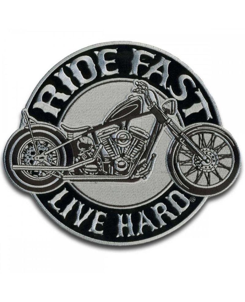 Naszywka Ride Fast Live Hard 10 cm x 9 cm