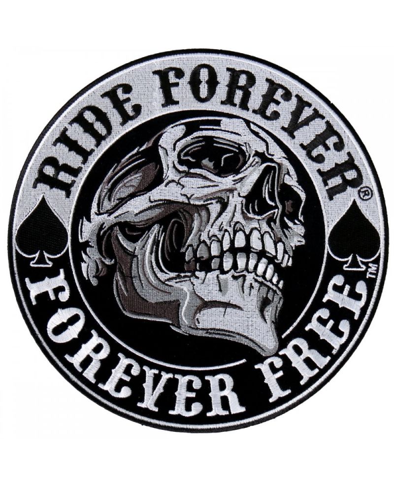 Moto nášivka Ride Forever Spade Skull 9 cm