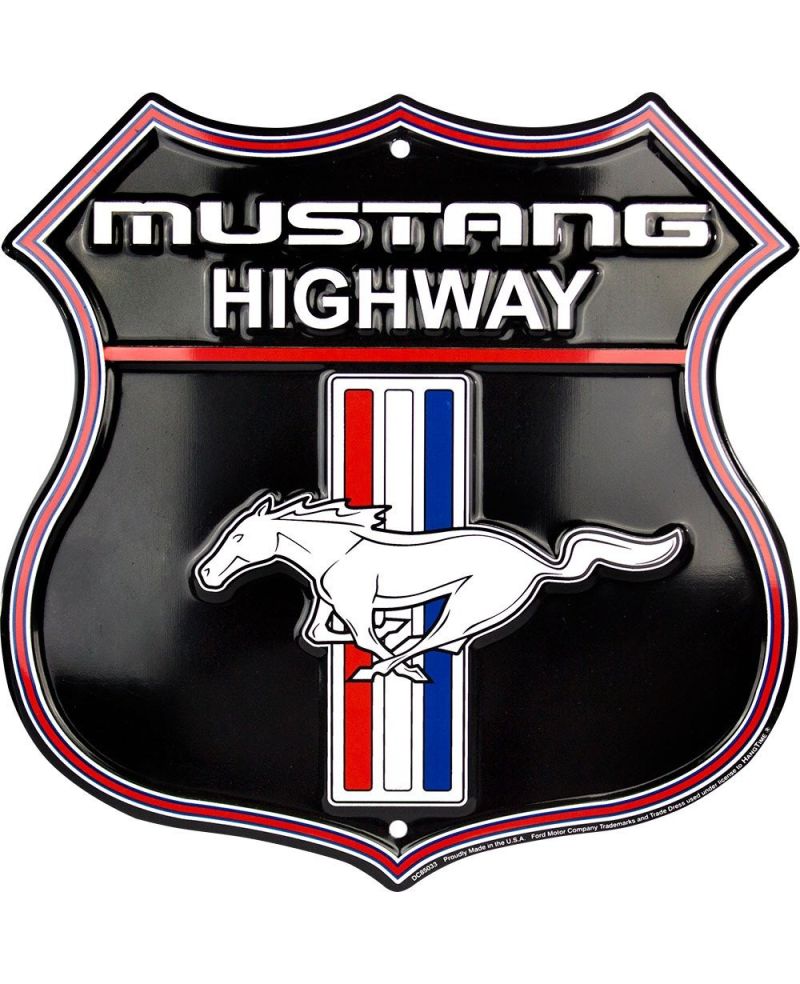 Plechová cedule Ford Mustang Highway 30cm x 30 cm