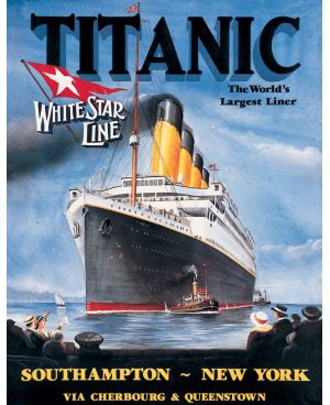 Plechová cedule Titanic White Star 32 cm x 40 cm