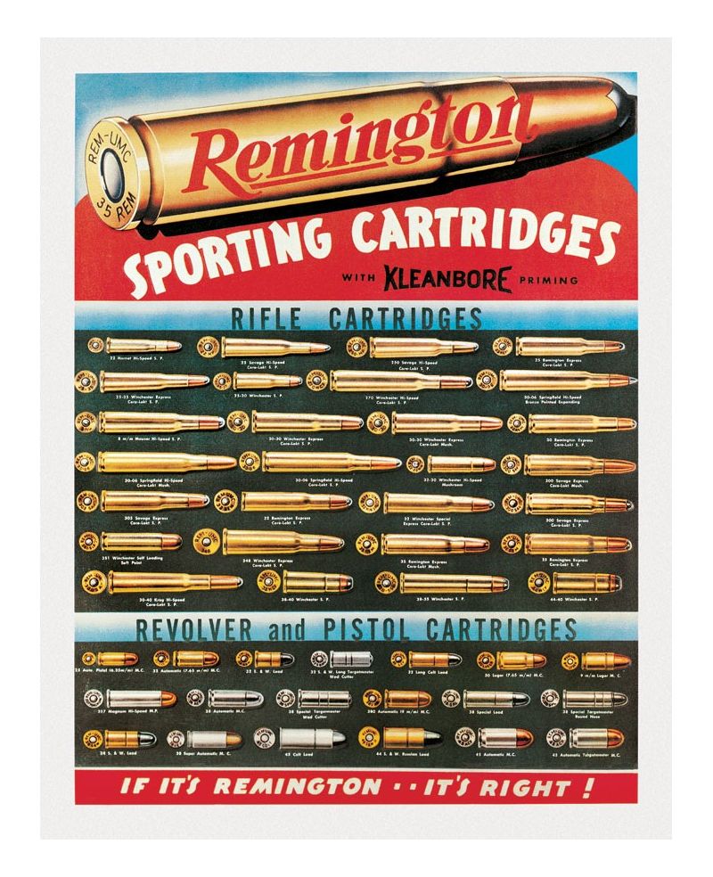 Plechová cedule Remington Cartridges 32 cm x 40 cm