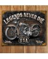 Tablica metalowa Legends Never Die 40 cm x 32 cm