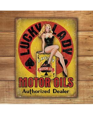 Tablica metalowa Lucky Lady Motor Oil 40 cm x 32 cm