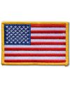 Moto nášivka US flag yellow border 5 cm x 8 cm