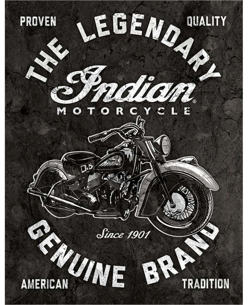 Plechová cedule Indian Motorcycles - Legendary 40 cm x 32 cm w