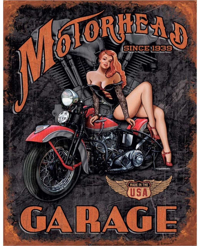 Tablica metalowa Legends - Motorhead Garage 40 cm x 32 cm