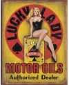 Tablica metalowa Lucky Lady Motor Oil 40 cm x 32 cm