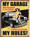 Tablica metalowa My Garage My Rules 40 cm x 32 cm