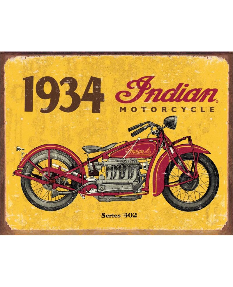 Plechová cedule 1934 Indian 40 cm x 32 cm x