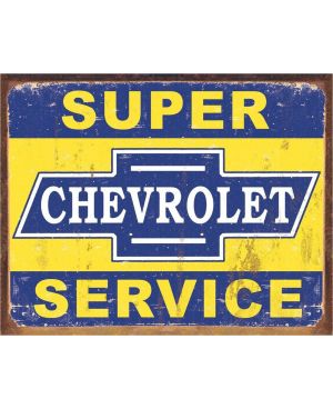 Plechová cedule Super Chevy Service 40 cm x 32 cm