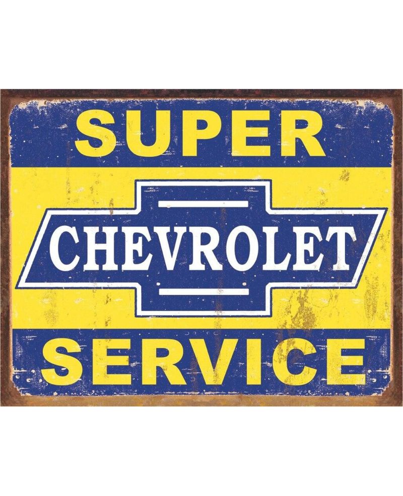 Plechová cedule Super Chevy Service 40 cm x 32 cm