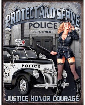 Cedule Police Dept - Protect & Serve 40 cm x 32 cm