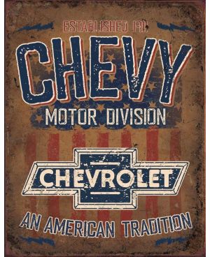 Plechová cedule Chevy - American Tradition  40 cm x 32 cm x