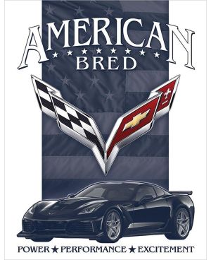 Tablica metalowa Corvette - American Bred 40 cm x 32 cm