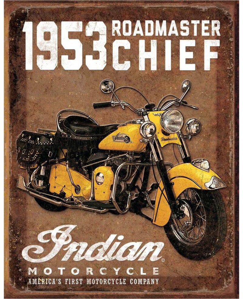 Tablica metalowa 1953 Indian Roadmaster new 40 cm x 32 cm