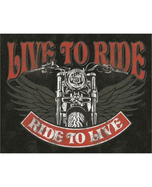 Tablica metalowa Live to Ride - Bike 32 cm x 40 cm