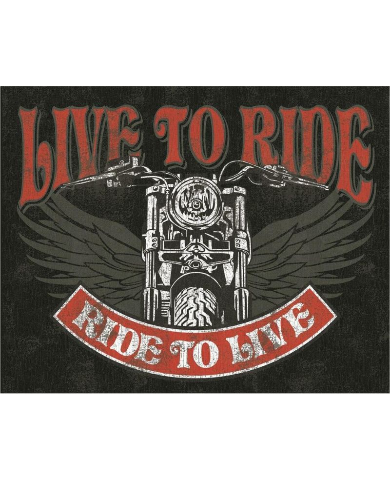 Tablica metalowa Live to Ride - Bike 32 cm x 40 cm