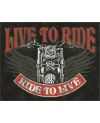 Tablica metalowa Live to Ride - Bike 32 cm x 40 cm