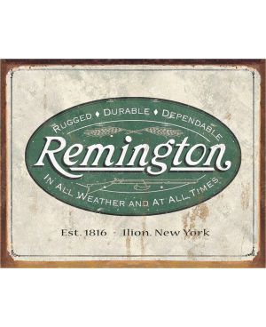 Plechová cedule Remington - Weathered Logo 40 cm x 32 cm