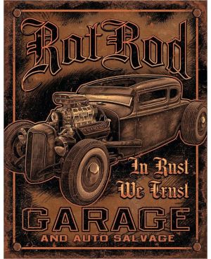 Plechová cedule Rat Rod Garage 32 cm x 40 cm