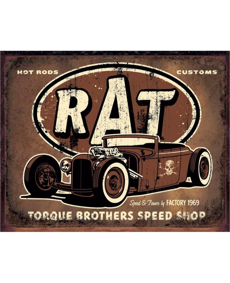 Plechová cedule Torque - Rat Rod 40 cm x 32 cm