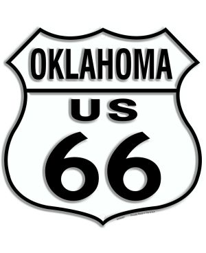 Plechová cedule Route 66 Oklahoma Shield 30cm x 30cm