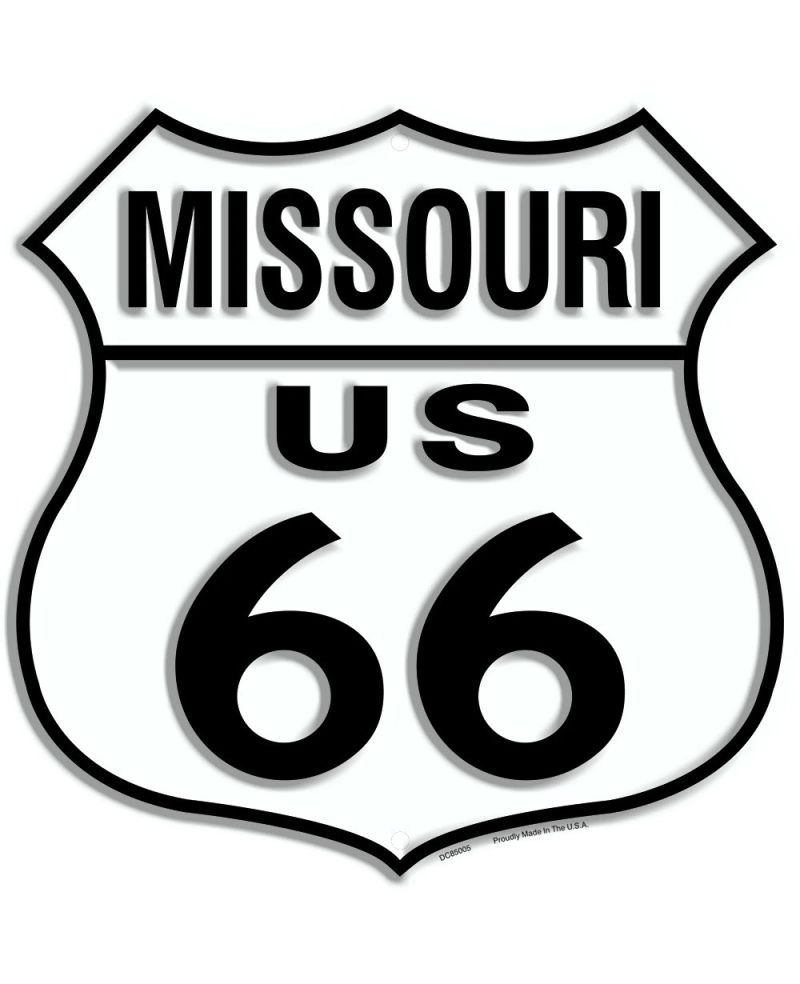 Plechová cedule Route 66 Missouri Shield 30cm x 30cm