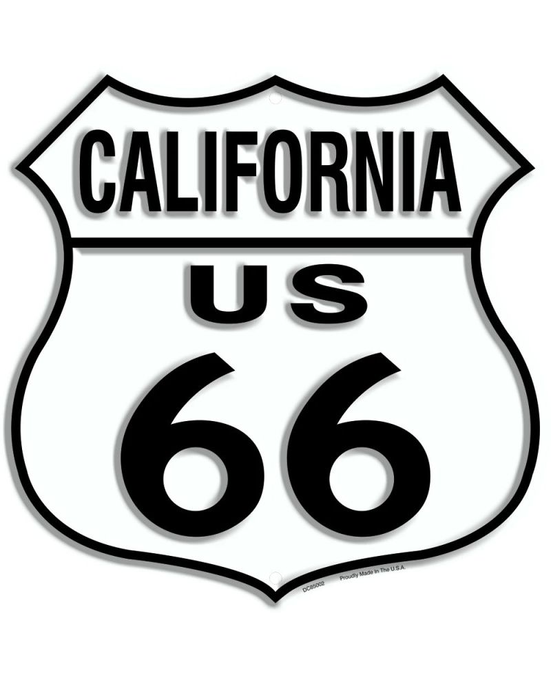 Plechová cedule Route 66 California Shield 30cm x 30 cm n