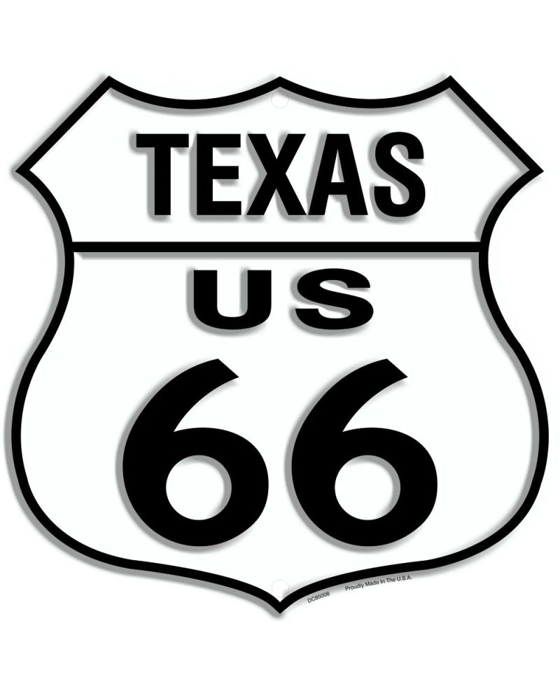 Tablica metalowa Route 66 Texas Shield 30cm x 30cm