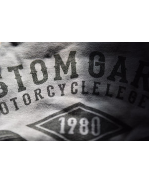 Pánské tričko Custom Garage šedé detail 2