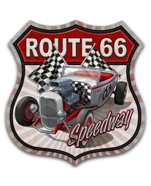 Tablica metalowa Route 66 Speedway 30 cm x 30 cm