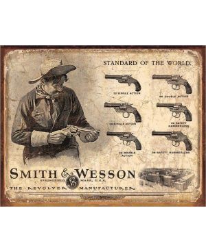 Tablica metalowa Smith & Wesson Revolver Manufacturer 40 cm x 32 cm