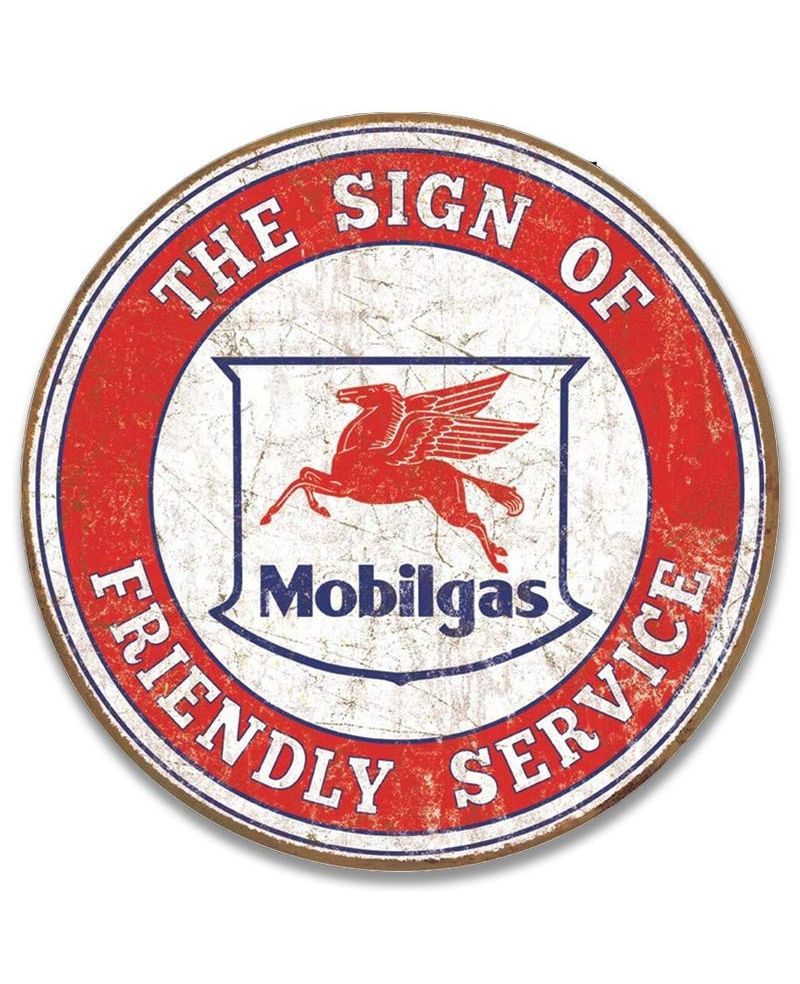 Tablica metalowa Mobilgas Friendly Service 30cm