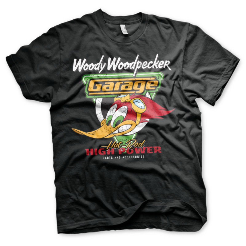 Pánské tričko Woody Woodpecker Garage černé