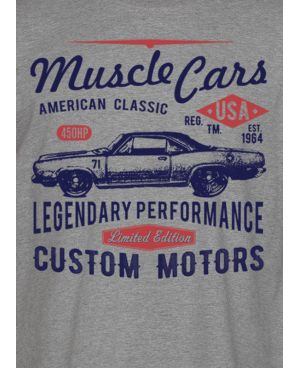 Koszulka męska American Muscle Cars szara