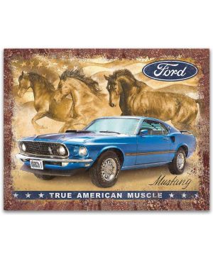 Tablica metalowa Ford Mustang True American Muscle 40 cm x 32 cm