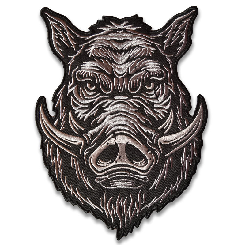 Moto nášivka Wild Boar na záda XXL 26 cm x 21cm
