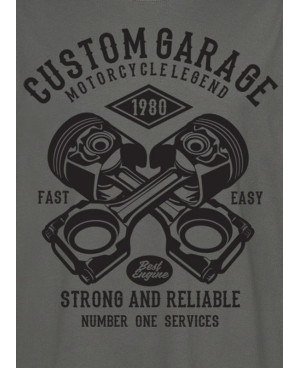 Pánské tričko Custom Garage šedé det.