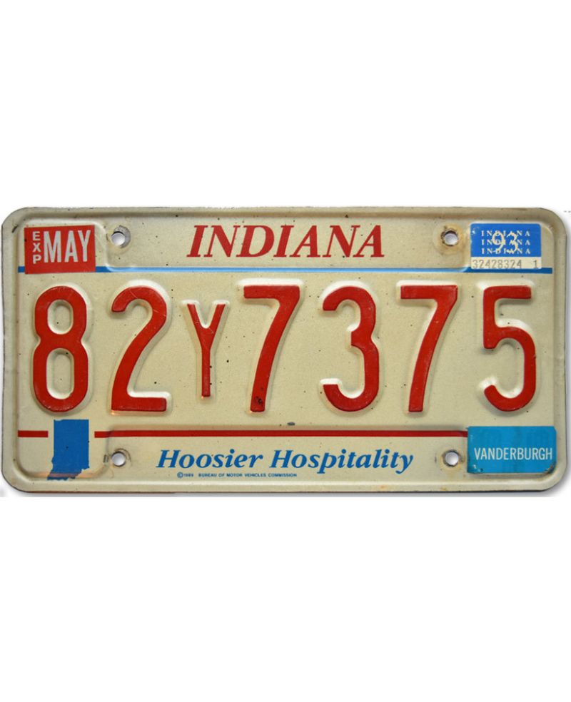 Tablica rejestracyjna USA Indiana Hoosier Hospitality