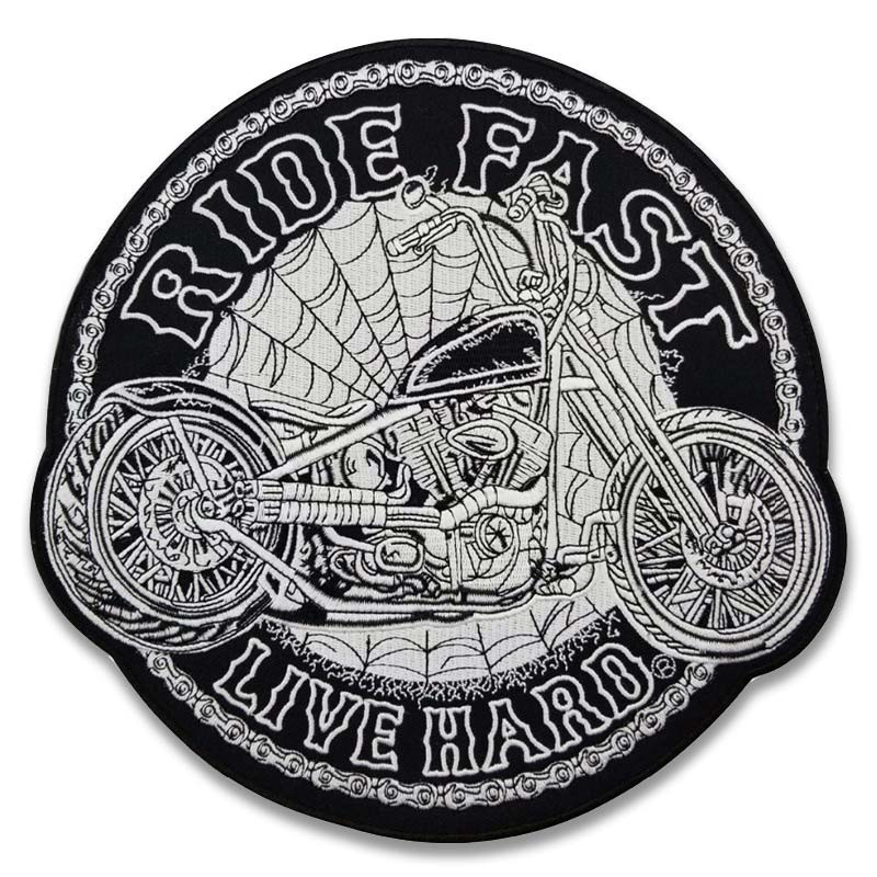 Moto nášivka Ride Fast Spider Web XXL na záda 23cm
