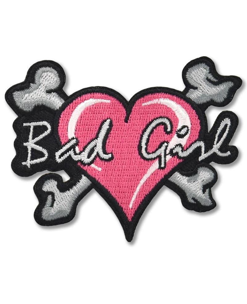 Moto nášivka Bad Girl heart 8cm x 6cm