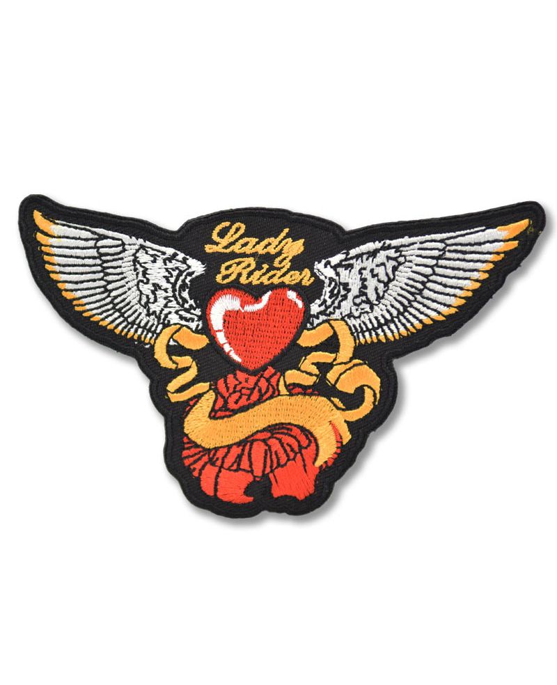 Moto nášivka Lady Rider Heart 12cm x 7cm