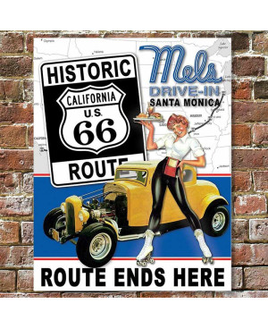 Plechová cedule Mels Diner - Route 66