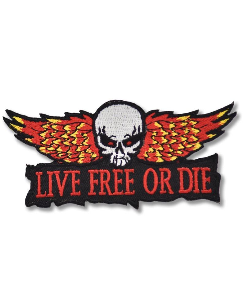 Moto nášivka Live free or die 8cm x 3cm