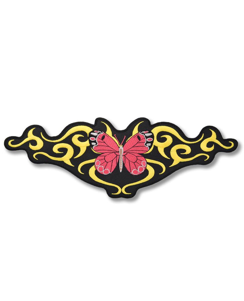 Moto nášivka Butterfly Pink Tribal na záda 30 cm x 11 cm