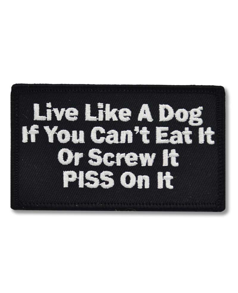 Moto nášivka Live like dog 5 cm x 9 cm