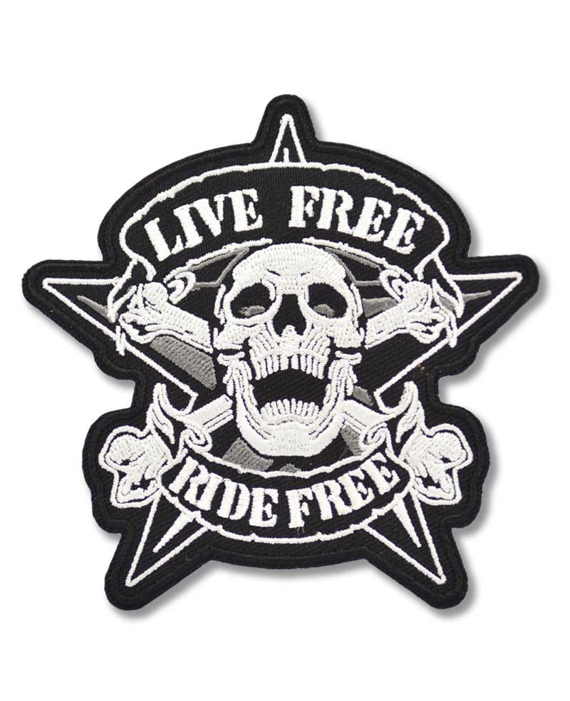 Naszywka Live Free Ride Free 10 cm x 10 cm